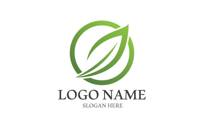 Verde Natura Foglia Albero Logo Vector V10