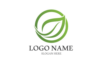 Verde Natura Foglia Albero Logo Vector V11
