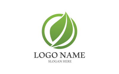 Verde Natura Foglia Albero Logo Vector V12