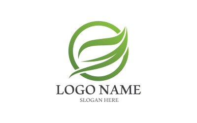 Verde Natura Foglia Albero Logo Vector V14