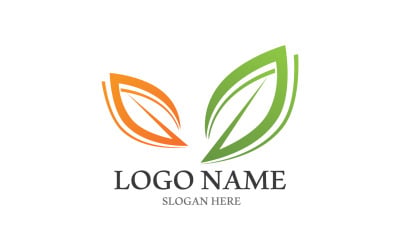 Verde Natura Foglia Albero Logo Vector V16