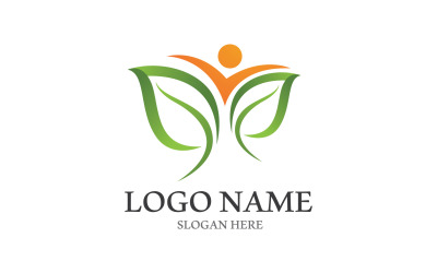Verde Natura Foglia Albero Logo Vector V3
