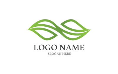 Verde Natura Foglia Albero Logo Vector V7