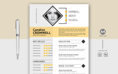 Candice Cromwell - Enkel och ren kreativ utskrivbar CV-mall