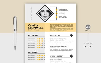 Candice Cromwell - Modello di curriculum stampabile creativo semplice e pulito