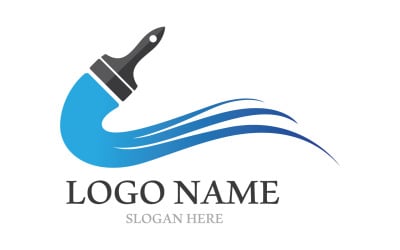 Logotipo de pincel y símbolo Vector V5