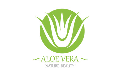 Plantilla de naturaleza de logotipo de aloe vera V10