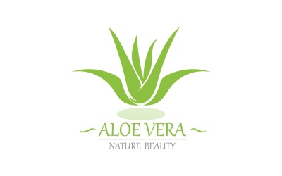 Plantilla de naturaleza de logotipo de aloe vera V12