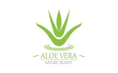 Plantilla de naturaleza de logotipo de aloe vera V1
