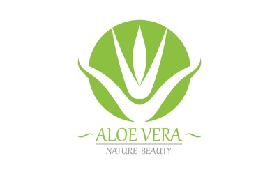 Plantilla de naturaleza de logotipo de aloe vera V2