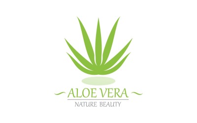 Plantilla de naturaleza de logotipo de aloe vera V4