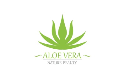 Plantilla de naturaleza de logotipo de aloe vera V6