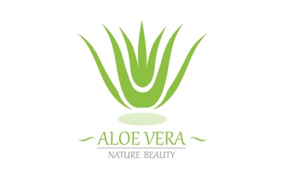 Plantilla de naturaleza de logotipo de aloe vera V8