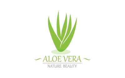 Plantilla de naturaleza de logotipo de aloe vera V9