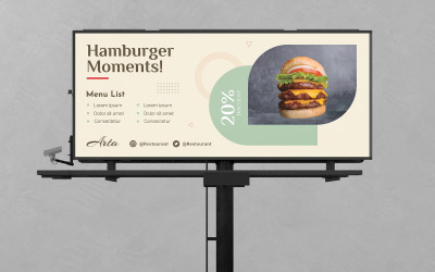 Billboard-sjablonen voor hamburgervoedsel