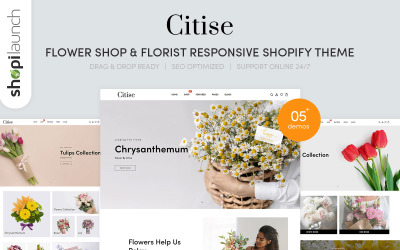 Citise - Çiçekçi ve Çiçekçi Duyarlı Shopify Teması