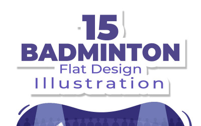 15 Illustrazione del design del giocatore di badminton