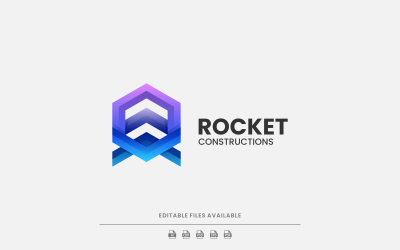 Logo-stijl met raketgradiëntkleur