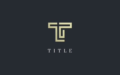 Logotipo monograma dourado da linha Elemental T de luxo