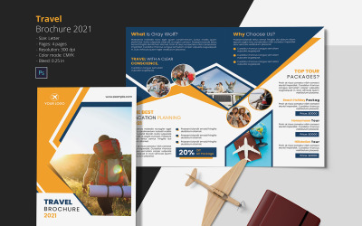 Modelo de Identidade Corporativa de Brochura de Empresa de Viagens