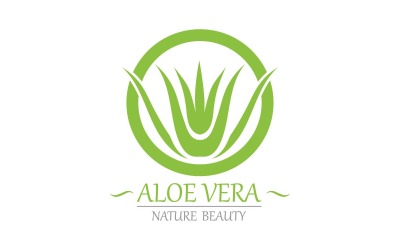 Plantilla de naturaleza de logotipo de aloe vera V18