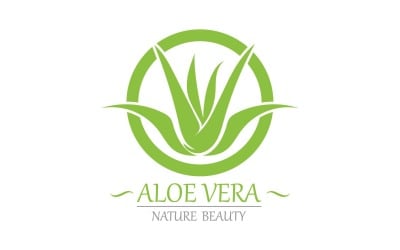 Plantilla de naturaleza de logotipo de aloe vera V24