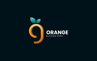 Pomarańczowa linia Gradientowe logo w stylu