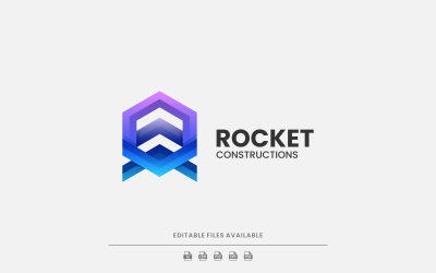 Rocket Gradient Color Logo Stílus