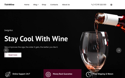 TishWine - Wine Store WordPress-tema