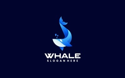 Whale Gradient Color Logo Design