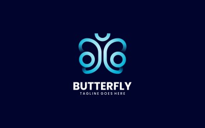 Butterfly Line Gradient Logo Style