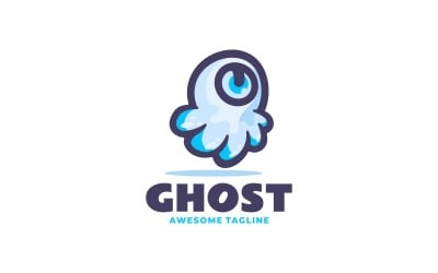 Estilo de logotipo de mascota simple fantasma