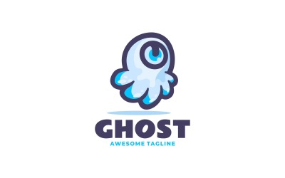 Ghost enkel maskot logotyp stil