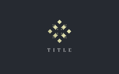 Logotipo de bloco abstrato dourado de linha elementar de luxo