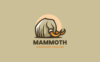 Logotipo de mascote simples de mamute