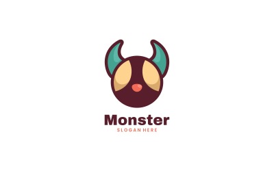 Mostro semplice mascotte Logo Design