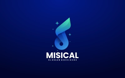 Музичний градієнтний дизайн логотипу