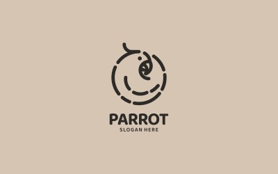 Parrot Line Art Logo Style