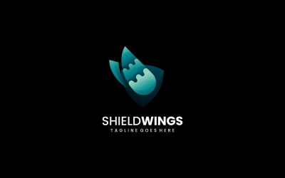 Shield Wings Gradient Logo