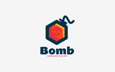 Бомба простий талісман стиль логотипу