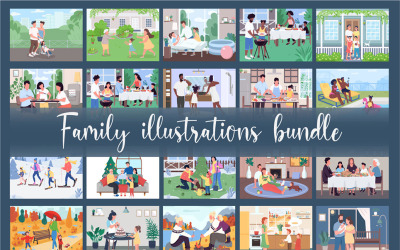 Familienillustrationspaket