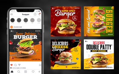 Modèles de médias sociaux Burger