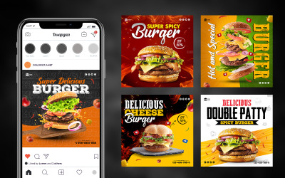 Modelli di social media per hamburger