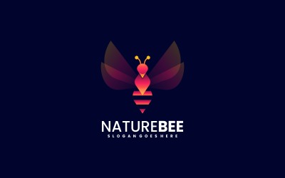 Natur-Bienen-Steigungs-Logo-Design