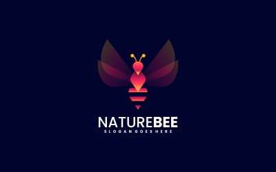 Nature Bee Gradient Logo Design