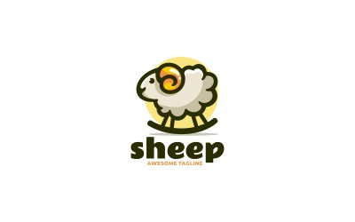 Овцы Простой Дизайн Логотипа Талисмана