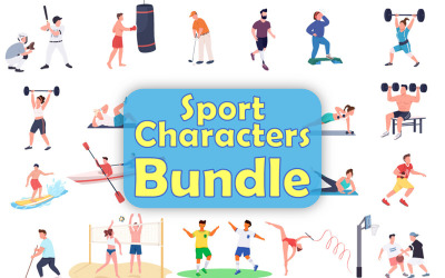 Sportkarakters Illustratiebundel