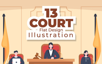 13 Cour avec illustration de droit et de justice