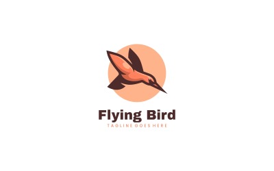Fliegender Vogel einfacher Maskottchen-Logo-Stil