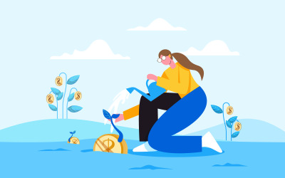 Investeringen Gratis Illustratie Concept Vector